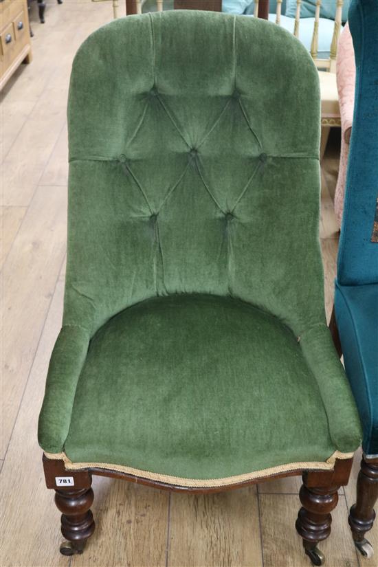 An early Victorian button back chair